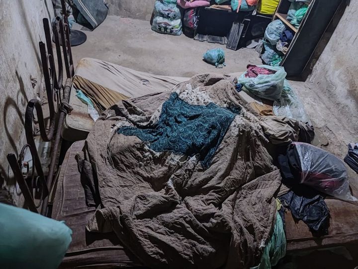 The room where a woman and her two children were held for 17 years, in Rio de Janeiro (Brazil), on July 28, 2022. (RIO DE JANEIRO MILITARY POLICE / AFP)