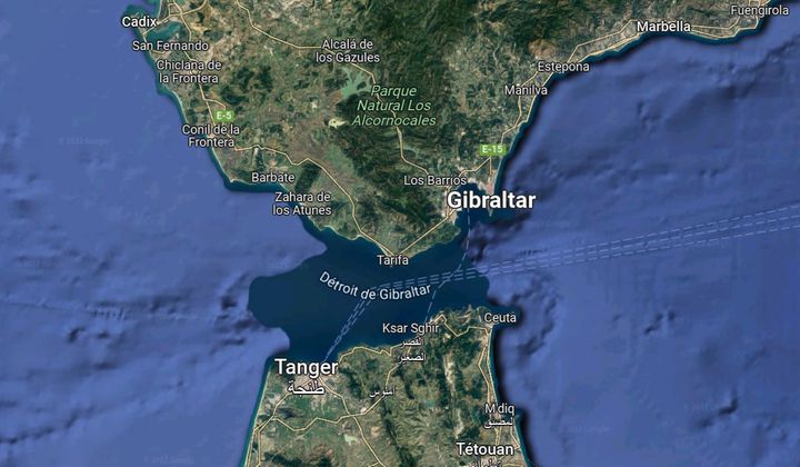 The Strait of Gibraltar.  (GOOGLE MAPS)