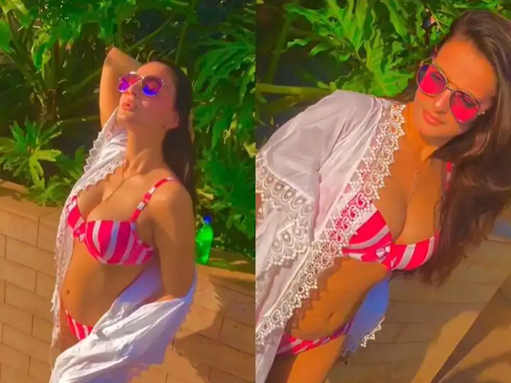 Ameesha Patel showed off a glamorous bikini avatar while watching the video, fans said - Hot

