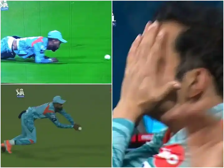 LSG vs RCB: KL Rahul dropped Karthik's catch and Gambhir's reaction went viral, did you see?

