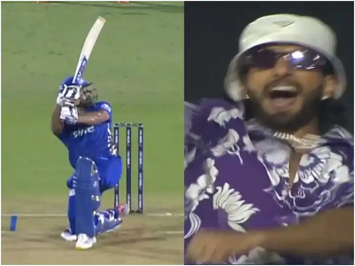 Ranveer Singh jumped for joy over Rohit's sixes, arrived at Brabourne Stadium to cheer on Mumbai

