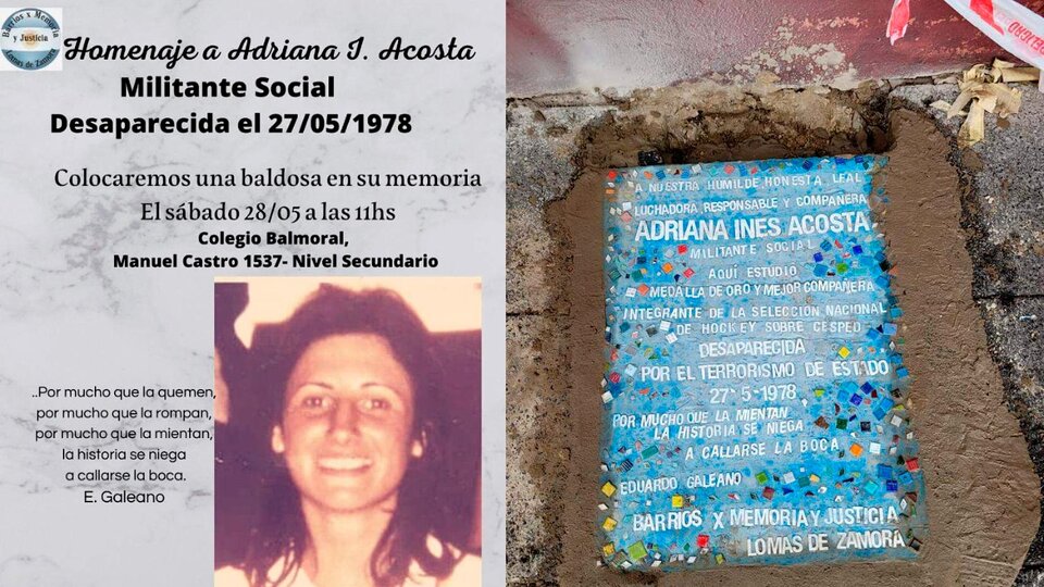 The memory for Adriana Acosta
