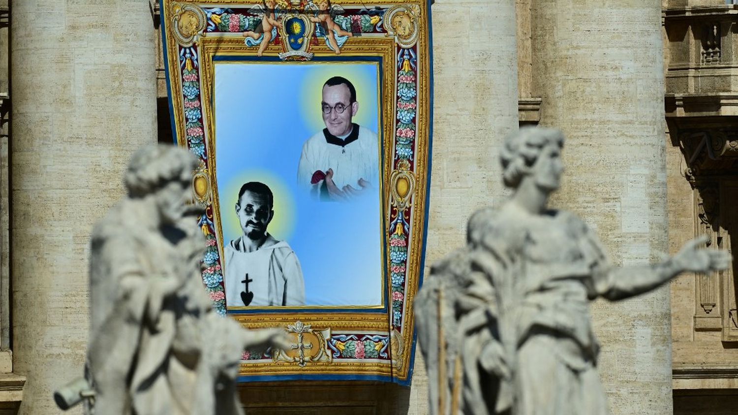 Three French clerics, including desert hermit Charles de Foucauld, have been canonized by Pope Francis in Rome
