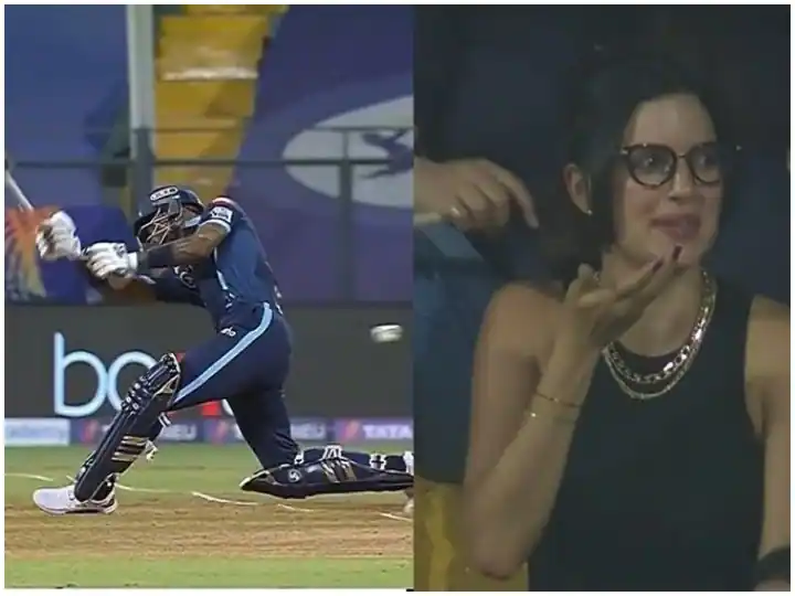 Video: Hardik played a shot, the bat was seen flying in the air instead of the ball, Natasha gave such a reaction

