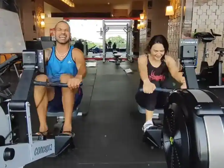 Watch: Shikhar Dhawan was seen with Preity Zinta in the gym, training continued in a fun way

