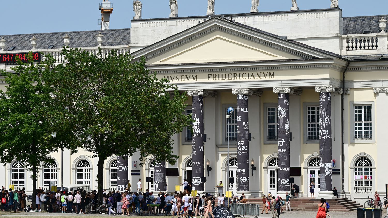 A work described as anti-Semitic covered at the Documenta in Kassel
