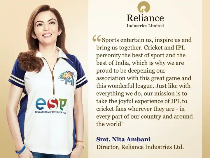 On getting the IPL digital rights to Viacom18, Nita Ambani said: The league must be brought to cricket lovers.

