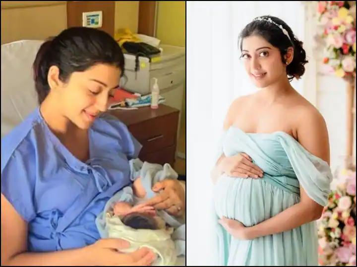Southern actress Pranitha Subhash gave birth to daughter, first photo shared with baby from hospital bed

