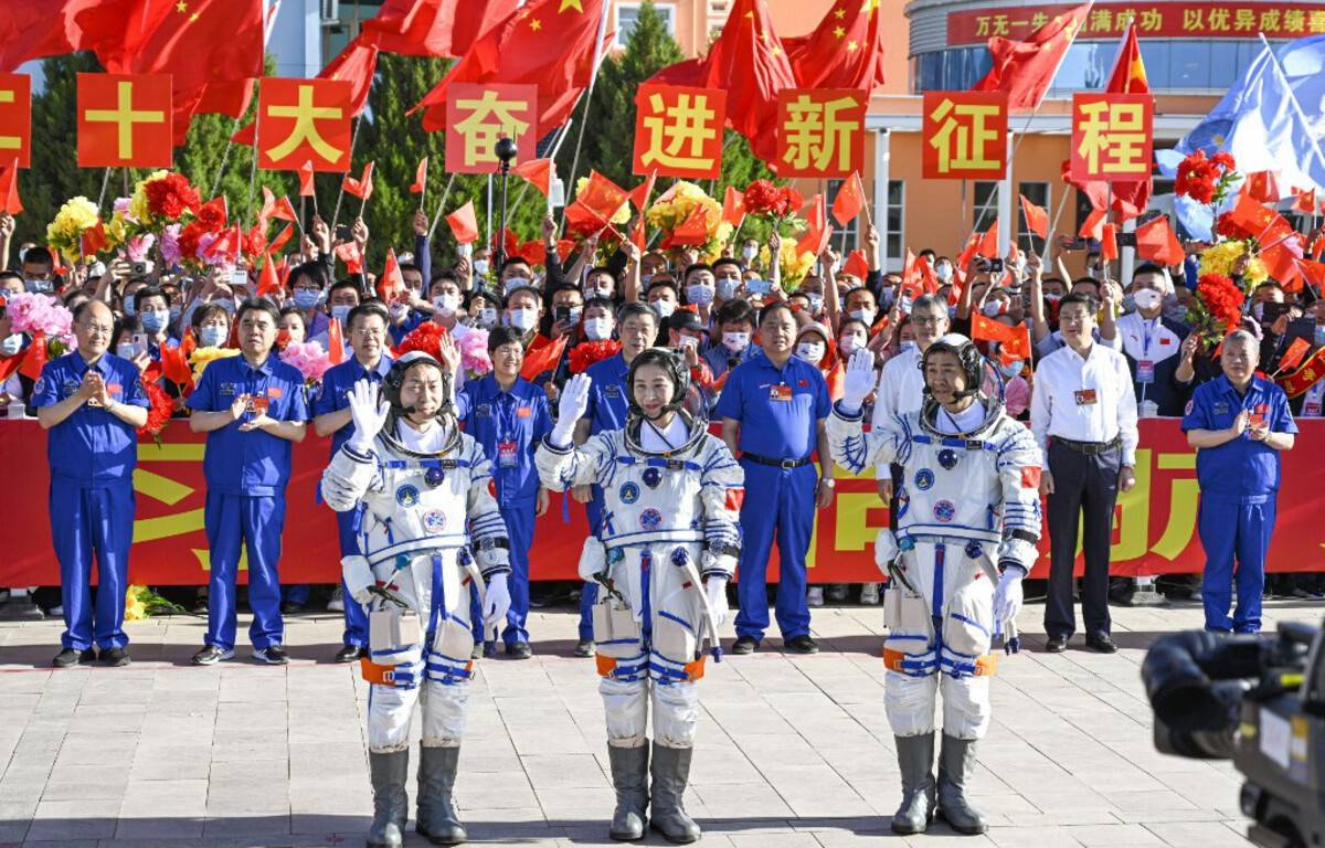 Three astronauts took off for the Chinese space station on Sunday
