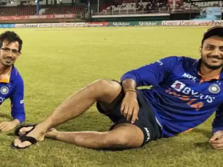 Avesh Khan and Akshar Patel spotted in Yuzvendra Chahal's iconic pose, viral photo

