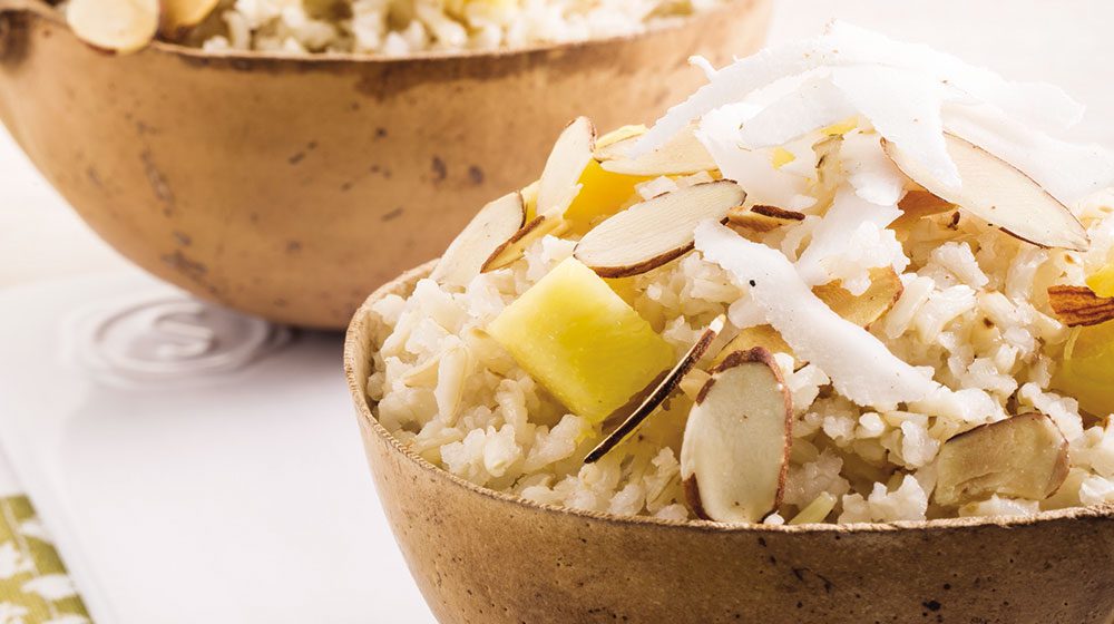 brown rice with pineapple and coconut

