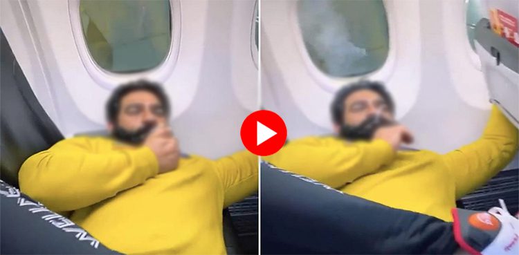 Bodybuilder smoking on plane, video goes viral
