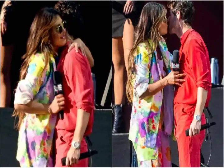 Priyanka Chopra kisses Nick Jonas on stage in front of everyone, the video goes viral on the Internet

