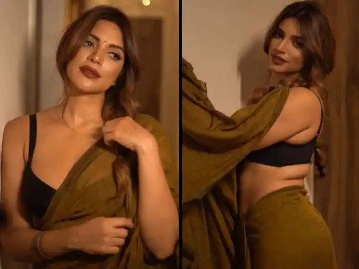 Shama Sikander tied 'Sama' in a sari, you will continue to watch this video of the extravagant actress

