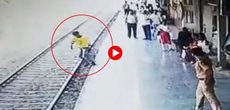 The young man jumped in front of the moving train
