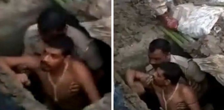 Video: Young man buries himself at the behest of Hindu sadhu
