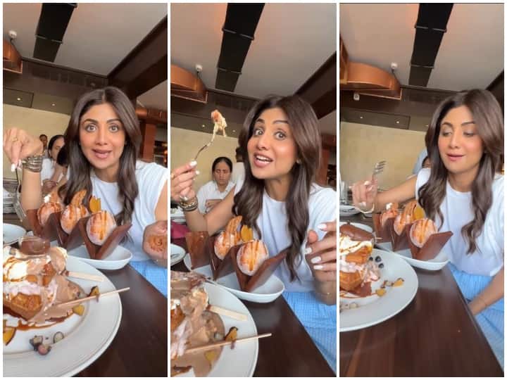 Shilpa Shetty enjoyed the desserts one by one, she shared this video for the chef

