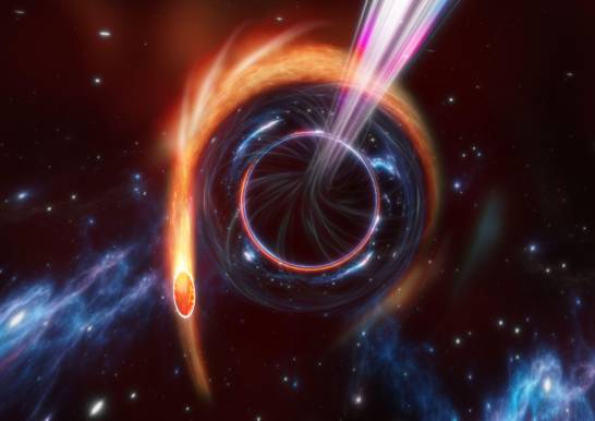 The farthest event from a black hole that swallows a star

