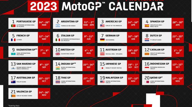 MotoGP 2023: when does the World Championship start, calendar and dates of each race
