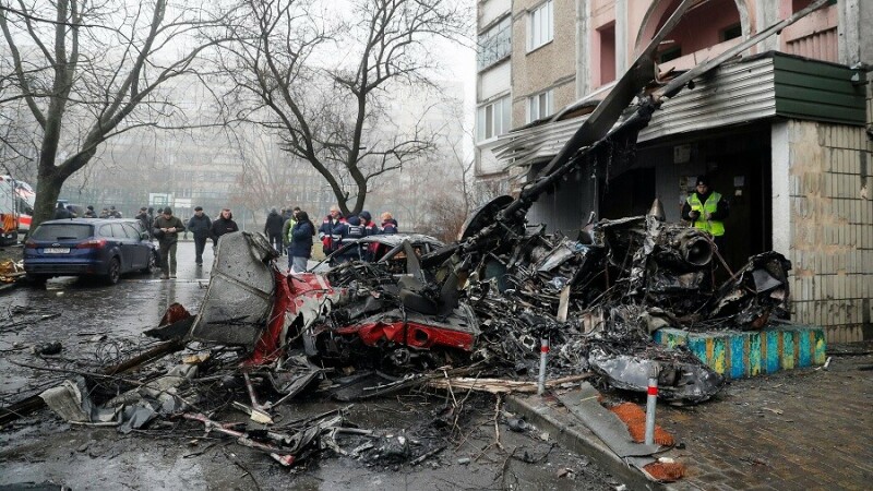 Helicopter crashes in Ukraine, 18 people including ministers killed
