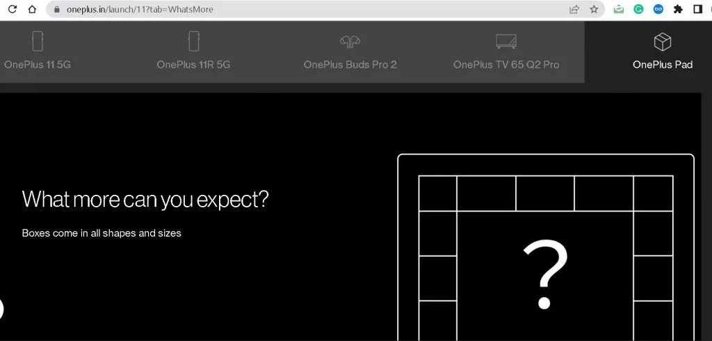 OnePlus Pad website