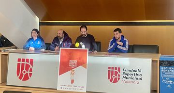 Presentation of the Ciutat de València Grand Prix, with the athletes Paula Blanquer and Quique Llopis. 