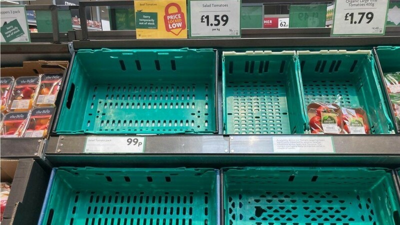 There was a shortage of tomatoes in Britain
