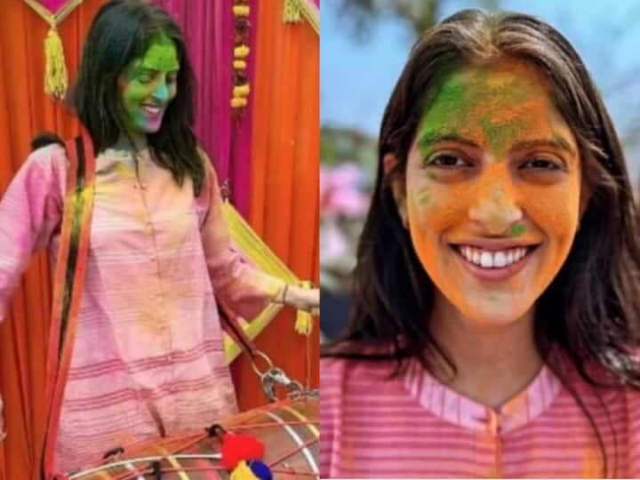 Navya Nanda had a lot of fun with people from 30 countries on Holi, she shared a video while playing dhol

