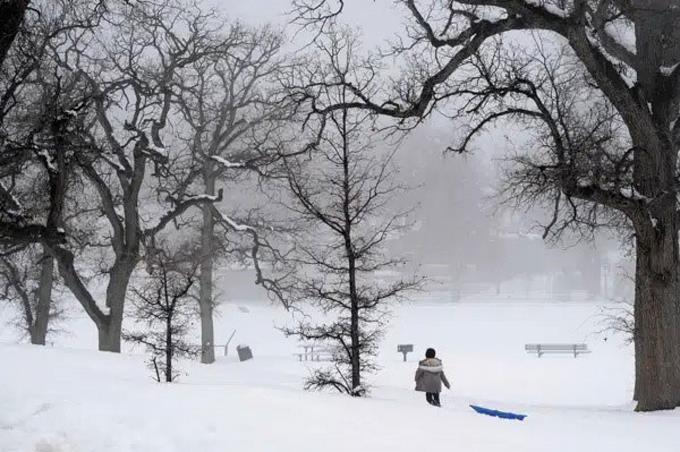 Nueva York registra su mayor nevada en invierno templado