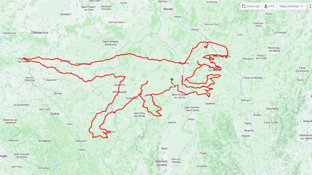 The largest drawing made with GPS on a bicycle: a dinosaur of 1,000 kilometers
