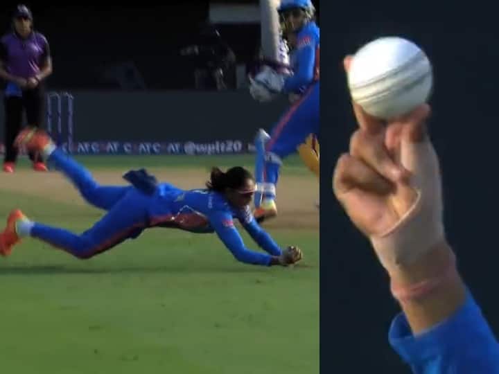 Watch: Harmanpreet Kaur nabbed surprising catch on slide, watch the ball get stuck on two fingers

