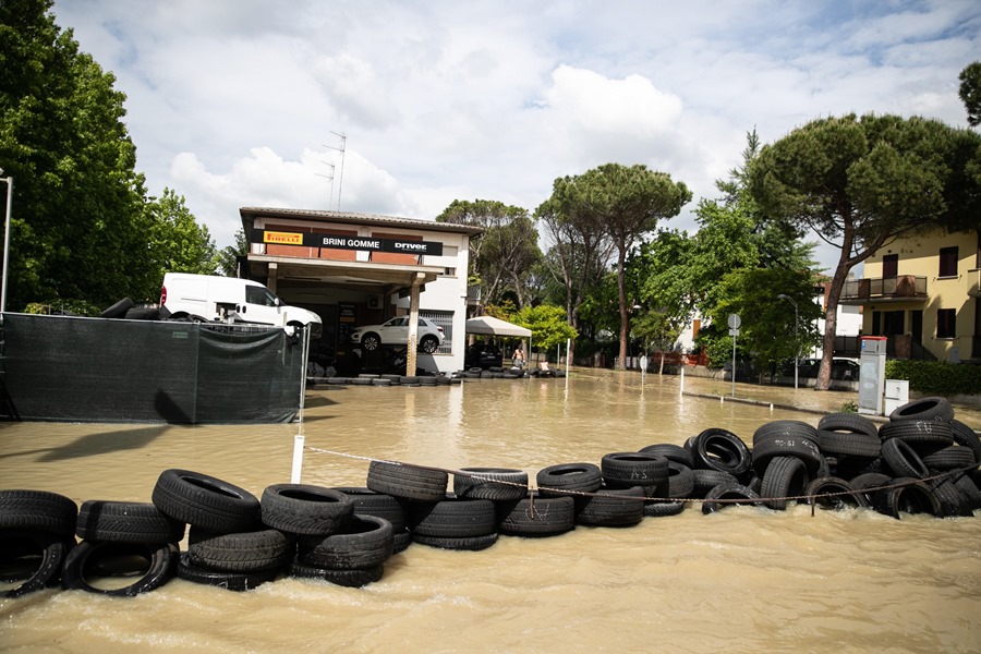 Areas inundated by floods in Emilia Romagna