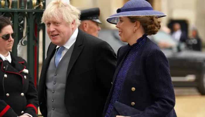 Former UK Prime Minister Boris Johnson with his wife Carrie.  Image: 