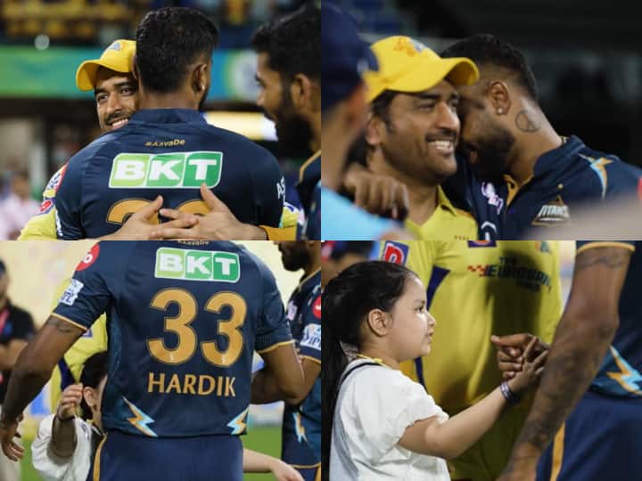 IPL 2023: Hardik Pandya's love for Dhoni and Ziva, see how they hugged in video

