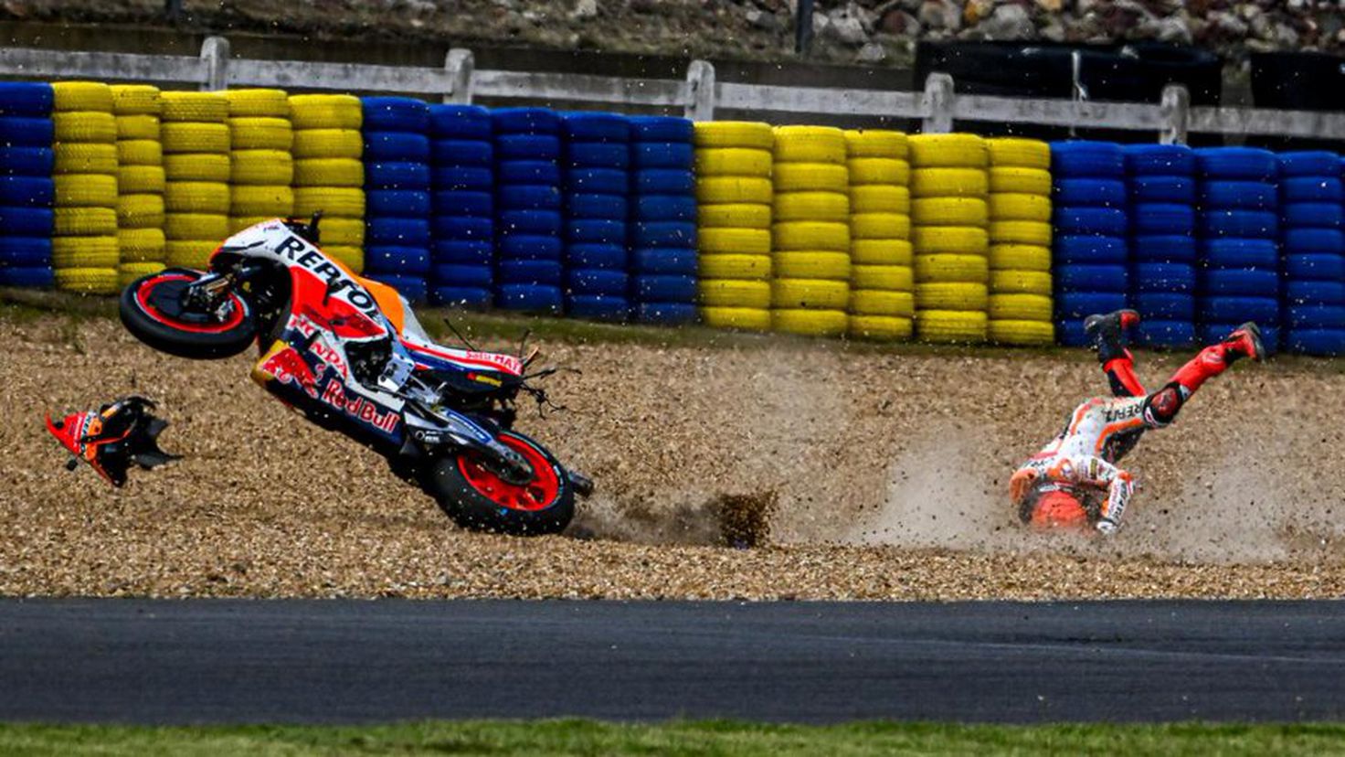 Márquez reappears with two falls, eighth and the Kalex chassis on the Honda

