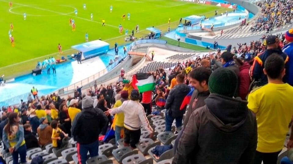 They arrested the Colombian fan who showed a Palestinian flag

