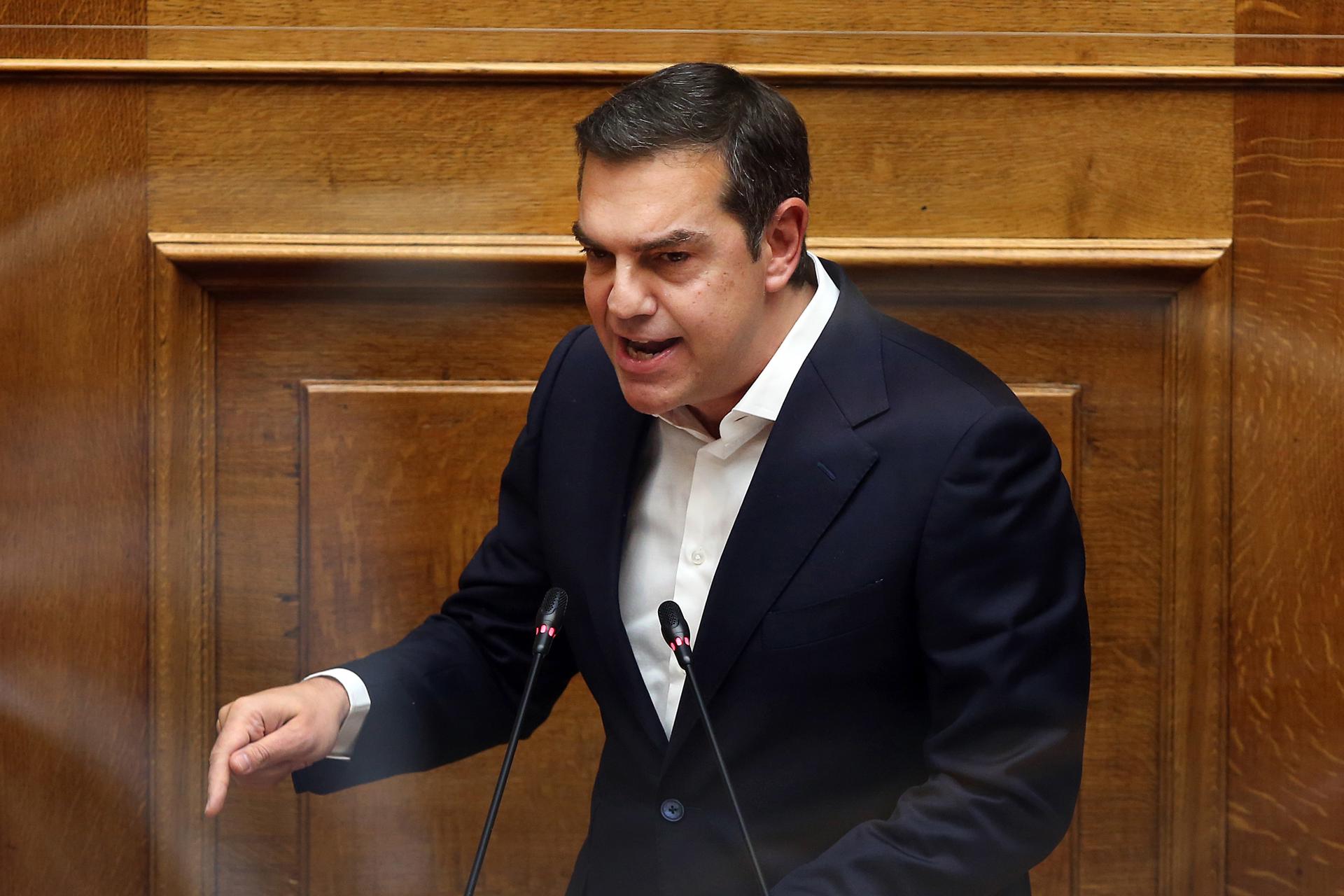 File image of former Prime Minister of Greece Alexis Tsipras, leader of the opposition and leftist Syriza.  BLAZETRENDS/EPA/ORESTIS PANAGIOTOU