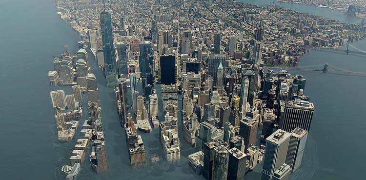 Will New York completely sink in the near future?
