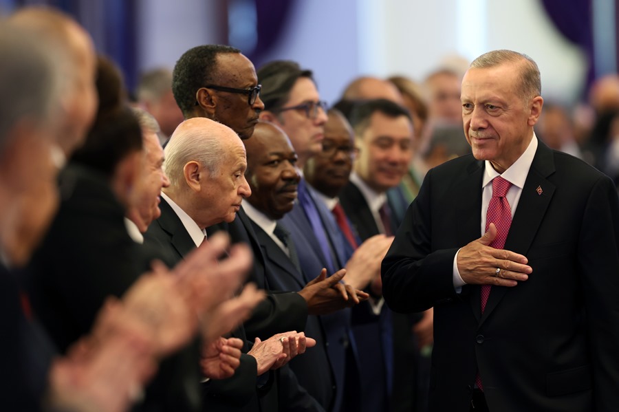 The President of Turkey, Recep Tayyip Erdogan, whose third inauguration took place today.
