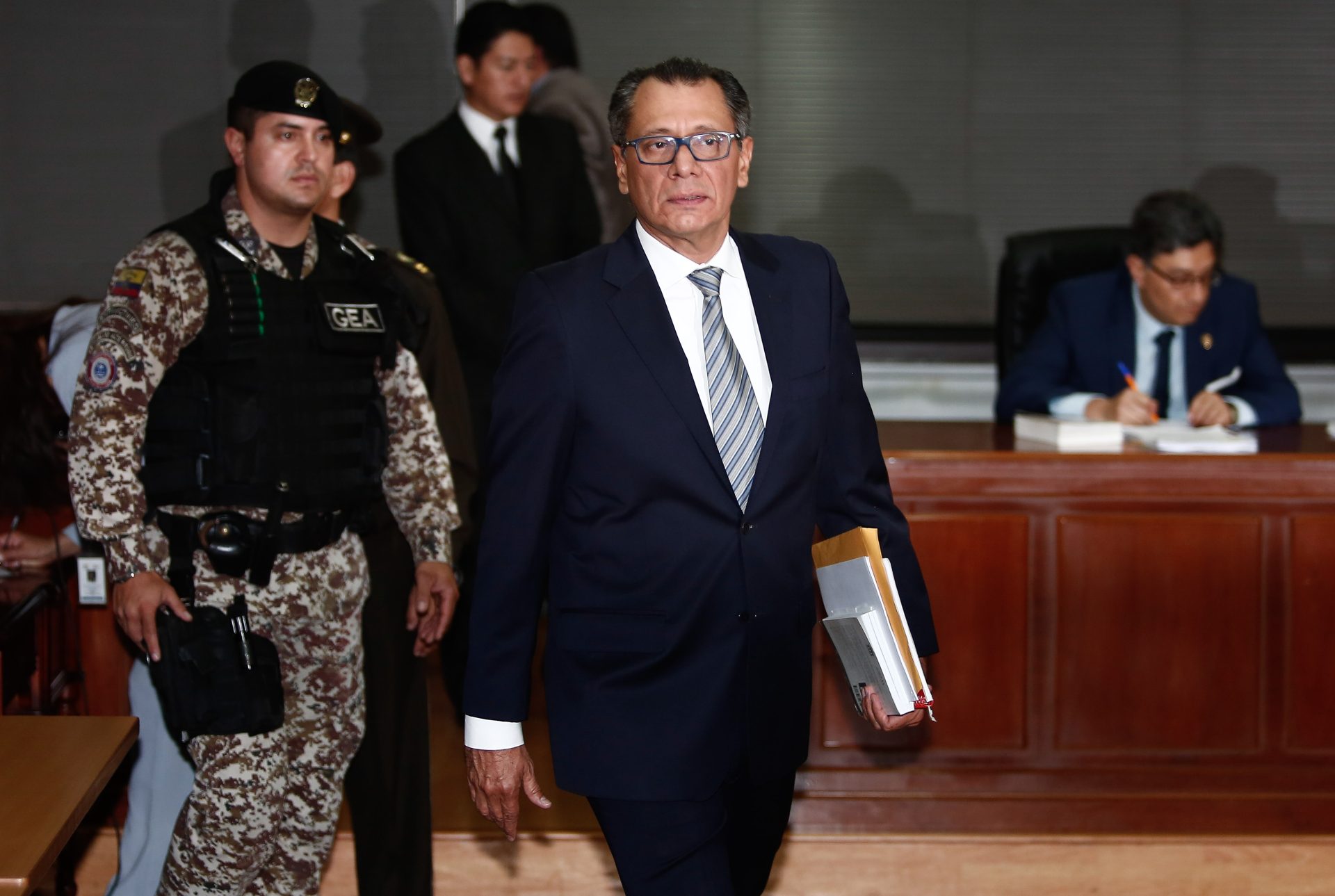 The former vice president of Ecuador Jorge Glas (c), in a file photograph.  BLAZETRENDS/Jose Jacome