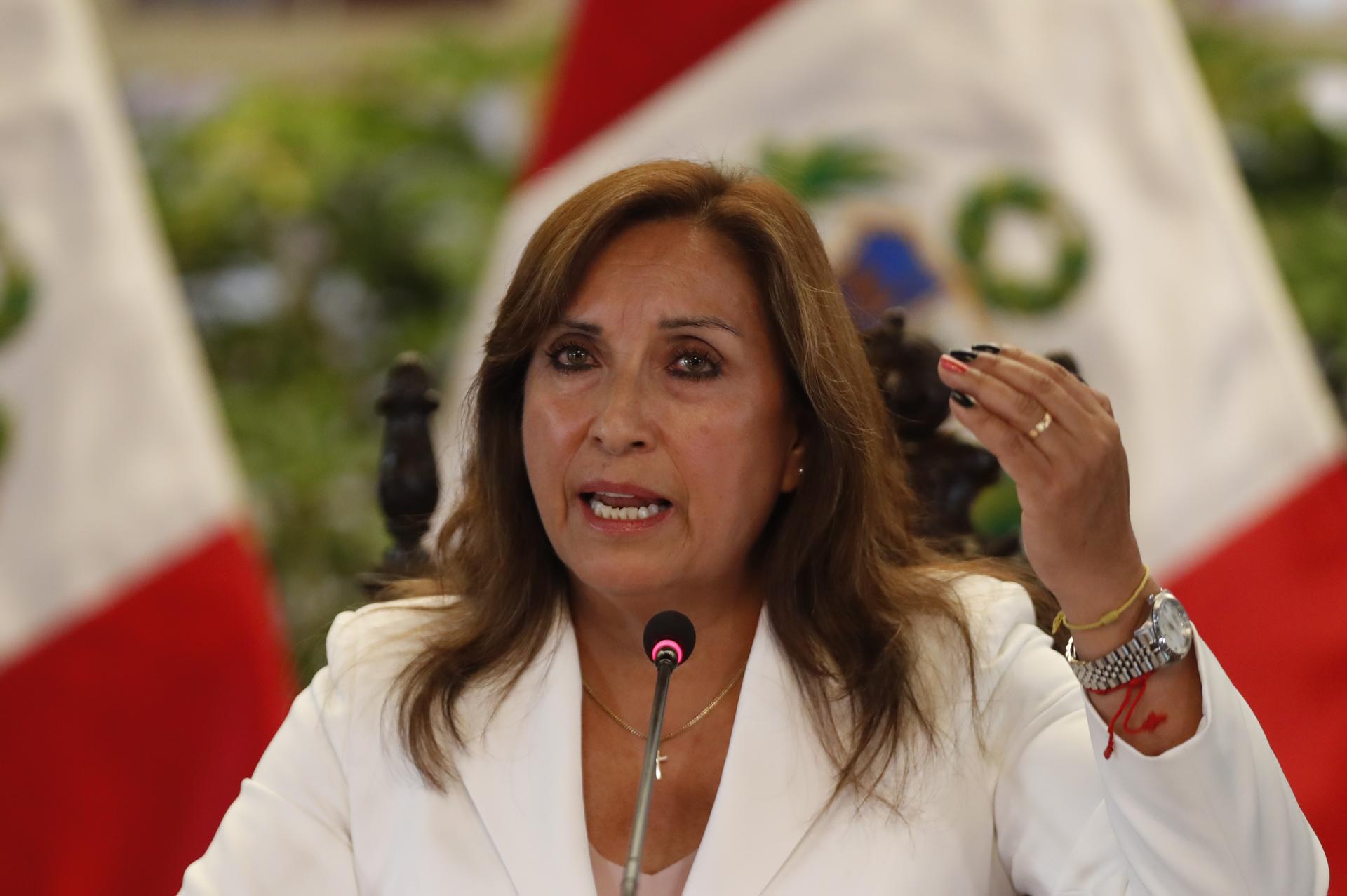 The president of Peru, Dina Boluarte, in a file photograph.  BLAZETRENDS/Paolo Aguilar