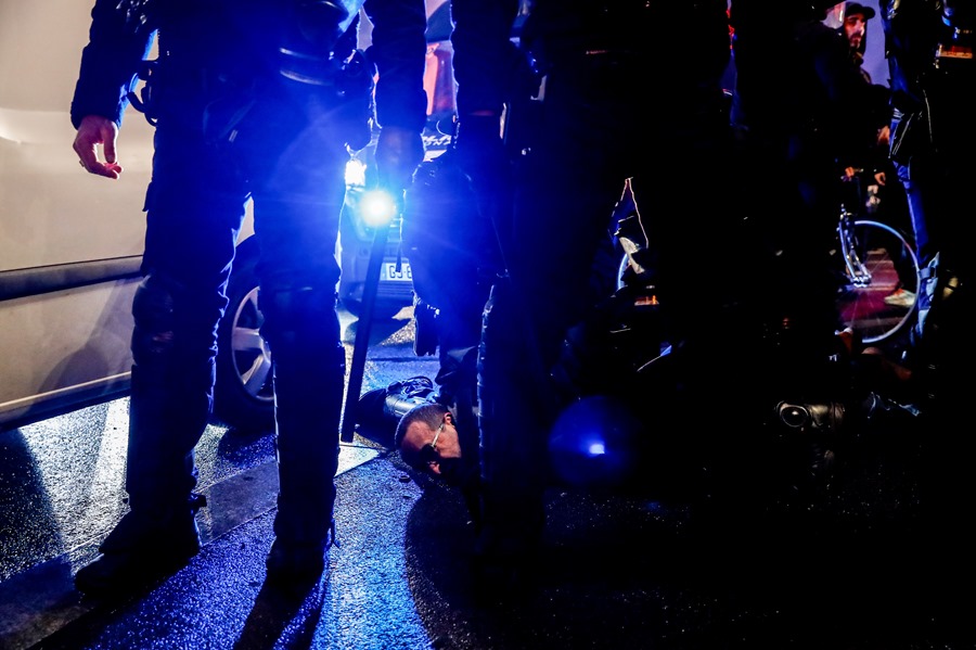 File image of a police intervention during a protest in Paris.