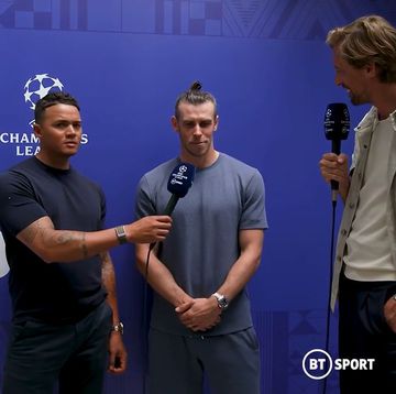 Bale's interview with Jermaine Jenas and Peter Crouch for BT Sport.