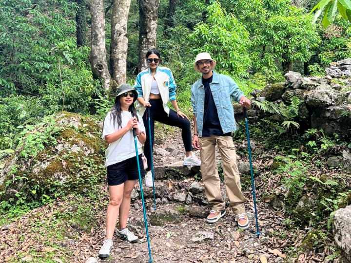 Yuzvendra Chahal heads to the mountains for a post-IPL holiday, hiking with his wife Dhanashree

