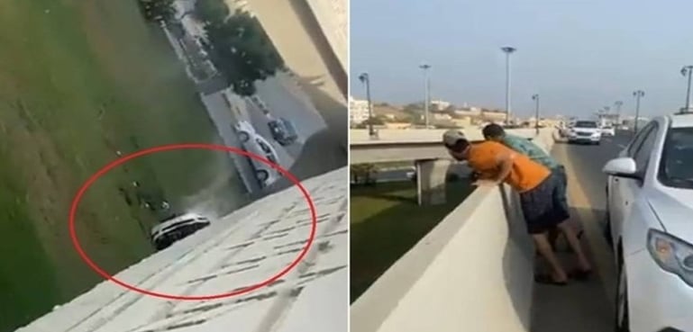 The car went down the bridge in Saudi Arabia, then what happened?
