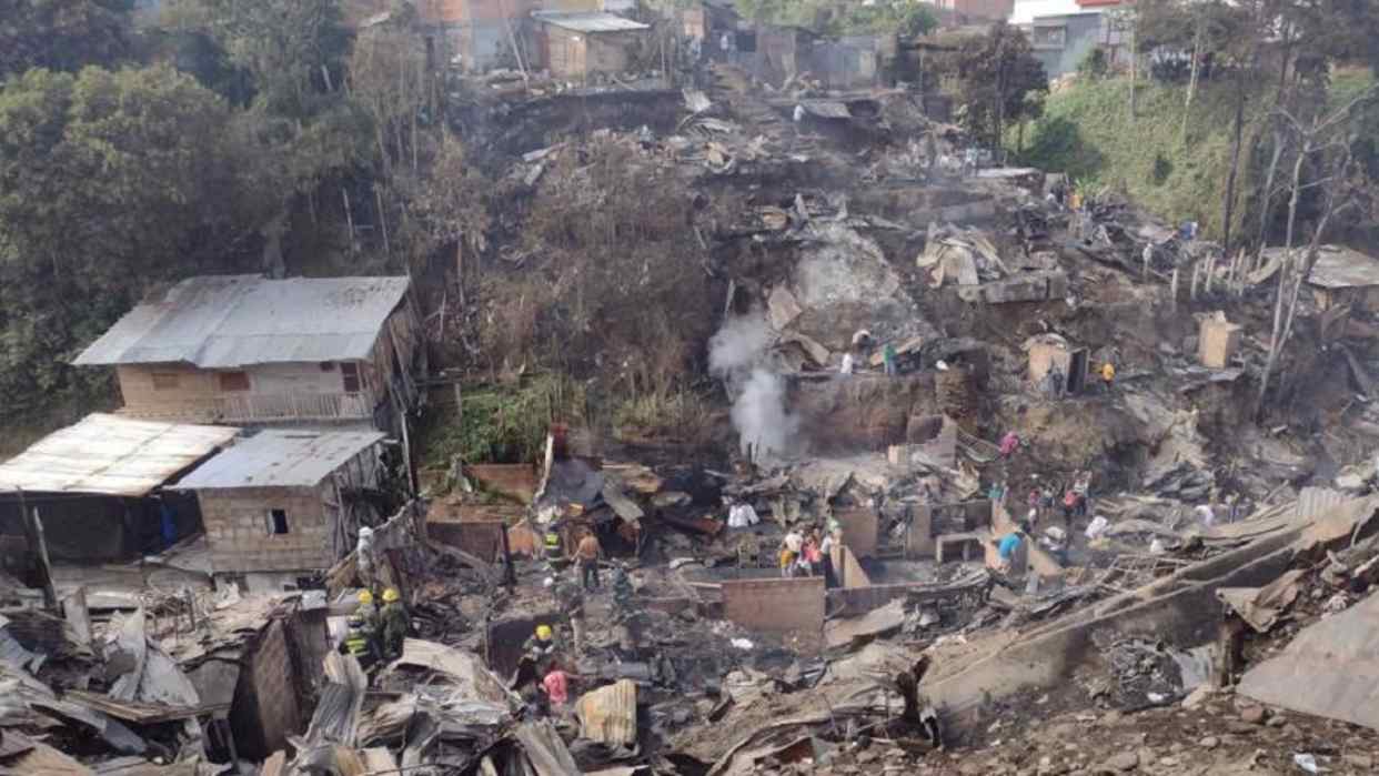 More than 250 victims and 60 houses were destroyed after a devastating fire in western Colombia

