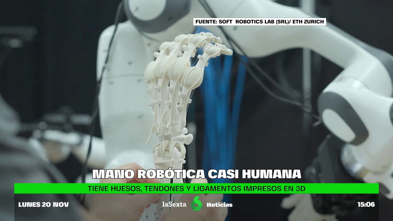 They manage to create the first near-human robotic hand with 3D printed bones, tendons and ligaments

