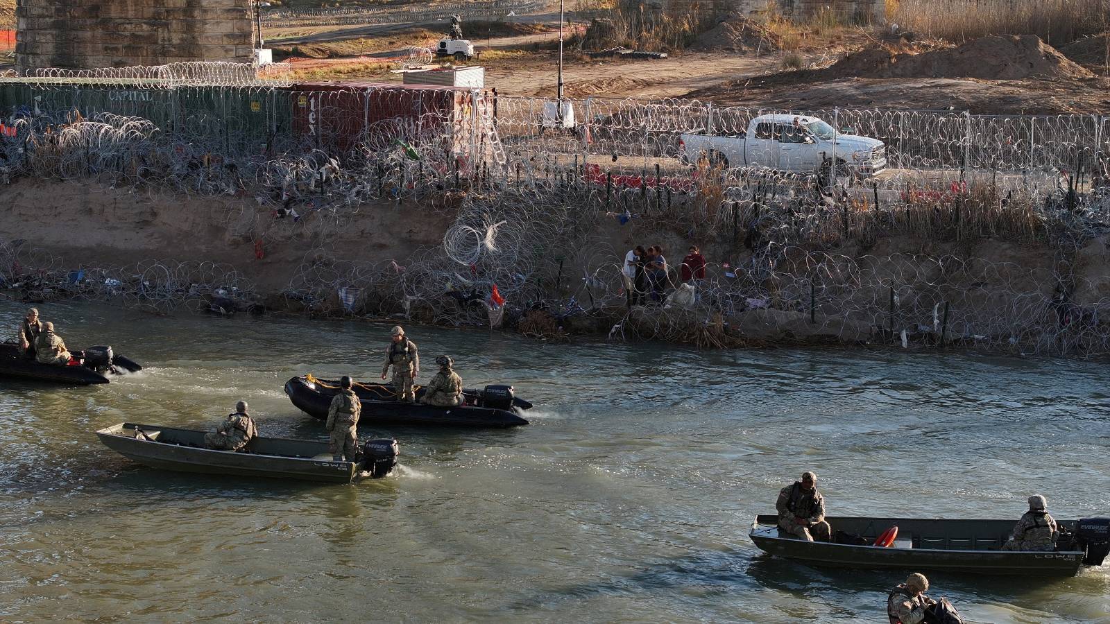 Border Patrol agents are monitoring the Eagle Pass area in Texas.  (Reuters)