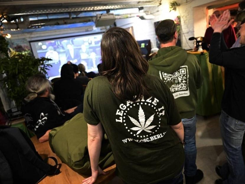 Dozens of marijuana advocates watched the congressional session.  (AFP)