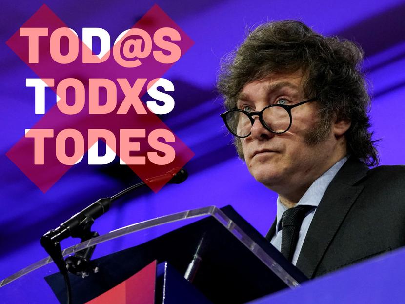 Javier Milei will ban the use of inclusive language in government.  (Reuters)